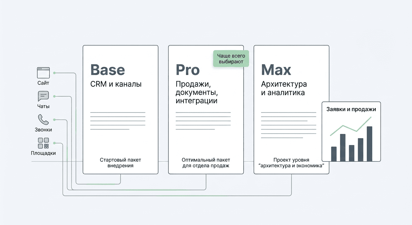 Пакеты внедрения amoCRM